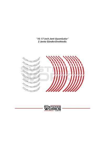 Yamaha Yzf-r25 Jant Sticker Dış Ve İç Set Sticker Jant Şeridi Kırmızı