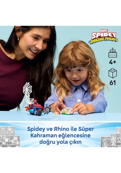 LEGO® ǀ Marvel Spidey ve Arkadaşları Motosikletli Spidey, Rhino'ya Karşı 11206 - 4 Yaş ve Üzeri Çocuklar için Yapım Seti (61P)LEGO® ǀ Marvel Spidey ve Arkadaşları Motosikletli Spidey, Rhino'ya Karşı 11206 - 4 Yaş ve Üzeri Çocuklar için Yapım Seti (61P) LEGO® ǀ Marvel Spidey ve Arkadaşları Motosikletli Spidey, Rhino'ya Karşı 11206 - 4 Yaş ve Üzeri Çocuklar için Yapım Seti (61P)LEGO® ǀ Marvel Spidey ve Arkadaşları Motosikletli Spidey, Rhino'ya Karşı 11206 - 4 Yaş ve Üzeri Çocuklar için Yapım Seti (61P)