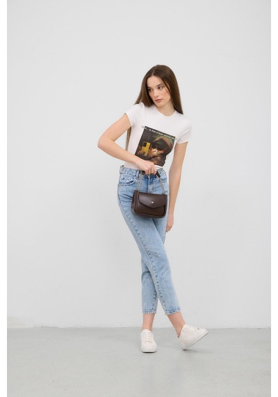 Shule Bags Soshe El Ve Çapraz Çanta Acı Kahve Acı Kahve