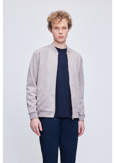 Hatemoğlu Gri Regular Fit Bomber Yaka Mevsimlik Mont 35123023d003 Ag1 Gri