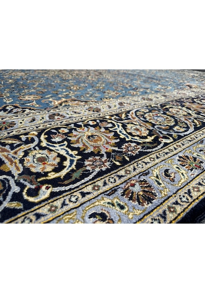 El Dokuma İran Nain Halısı 305x410 Turkuaz 12,5 M2 Salon Halısı Turkuaz