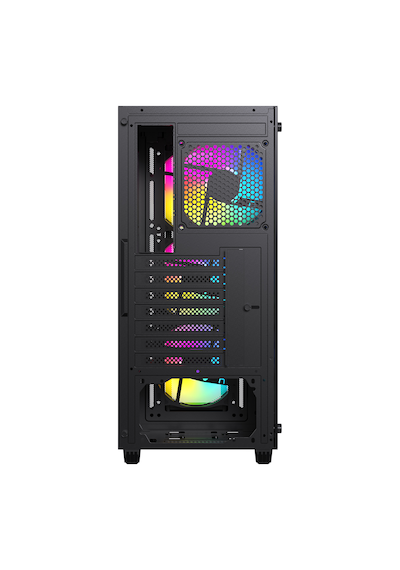 Zoko Hunter 4x12 CM ARGB Fan Mesh Panel Temperli Cam Bilgisayar Kasası Siyah