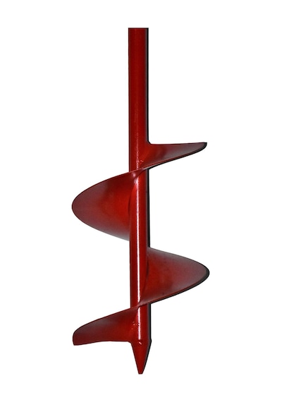 Toprak Burgu Makinesi Kuyu Açma Aparatı Sabit Kollu 101x 20 Cm Çap Kırmızı