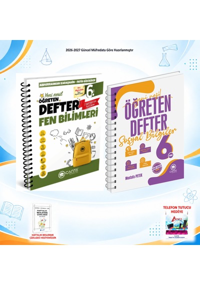 Çanta Yayınları 2026-2027 6. Sınıf Tüm Dersler 2 Kitap Fen-sos Defter Set