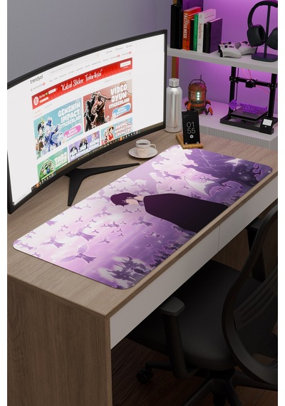 Solo Leveling Anime V5 - 90x40 Xxl Gaming Kauçuk Kaymaz Taban Mouse Pad Fare Altlığı