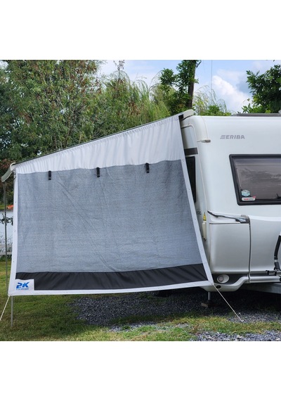 2k Karavan Gri Plus Tek Yön, Karavan Tentesi Yan Uzatma Gölgelik Perde