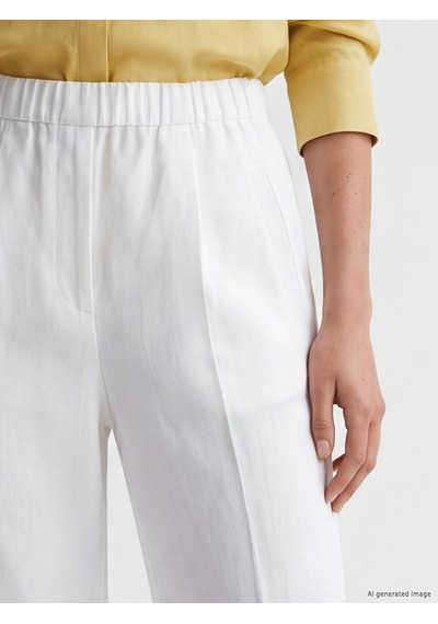 Lcw Modest Beyaz Beli Lastikli Kadın Pantolon
