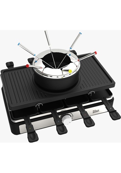 Zilan ZLN8856 1400 W Raclette & Izgara Makinesi 8 Kişilk Raclette Fondü Set