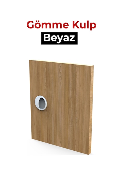 Adilon Gömme Kulp, 50 mm, Beyaz (4 Adet)