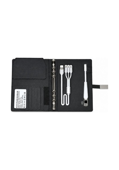 Legrand Işıklı Logo Powerbank Ajanda - 8000 Mah Kablosuz Şarjlı & Led Lambalı Notebook Siyah