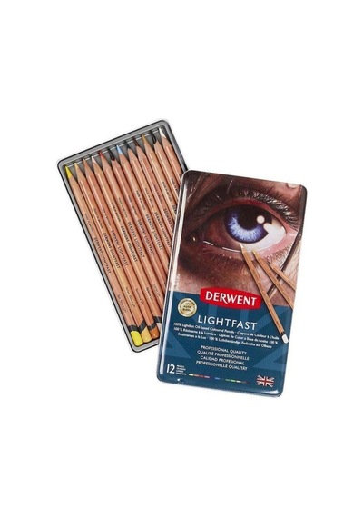 Derwent Lightfast Yağ Bazlı Kuru Boya Seti 12li Dw2302719