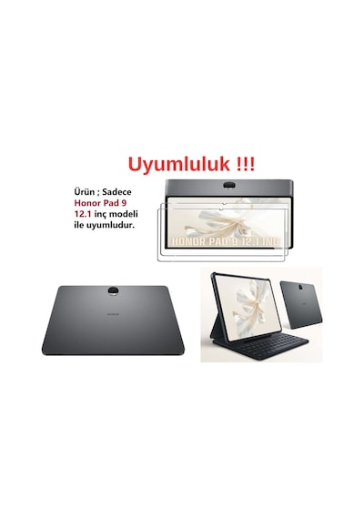 Honor Pad 9 12.1 İnç Uyumlu Kalem Bölmeli Standlı Silikon Kılıf + Ekran Koruyucu + Kalem 3'lü Set Kılıf