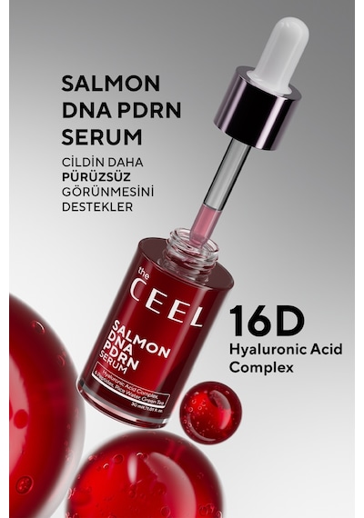 The Ceel Somon DNA PDRN Yüz Serumu – Pirinç Suyu, Hyaluronik Asit ve Peptit Kompleks 30 ML