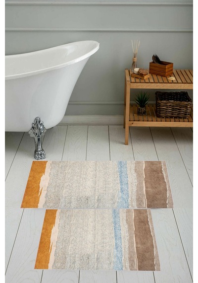 Eliana Home Dijital Baskı 2'li Banyo Paspas Takımı Lna5-0604 100x60 Ve 60x50 Cm Sarı