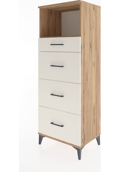 Hyperion Dolap Tek Raflı 4 Çekmeceli 60x44x163 Çam-aytaşı Çam