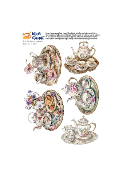 Mavi Sanat Ütü İle Rub On Transfer Kağıdı A4 Model No: 0058