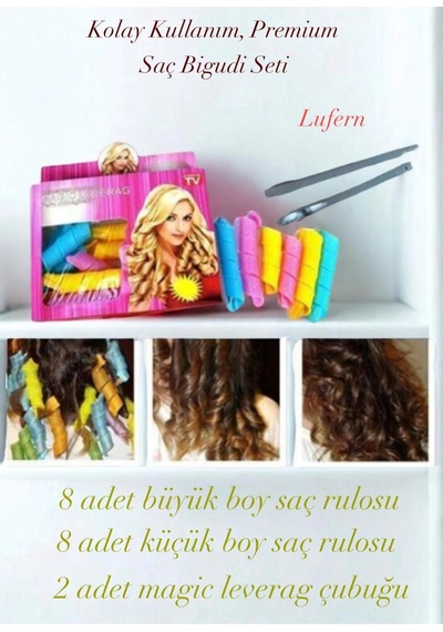 Kolay Kullanım Premium Saç Bigudi Seti Magic Leverage Parlak Hacimli Kuaför Bukle Canlı Saç Şekli Çok Renkli