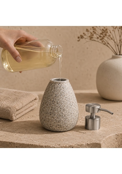 The Voguemaxima Terrazzo Desenli Sıvı Sabunluk Çok Renkli Seramik 9x16 Cm