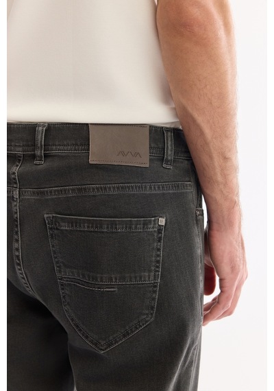 Avva Erkek Haki Eskitme Yıkamalı Pamuklu Elastan Madrid Comfort Slim Fit Jean Pantolon A61y3520