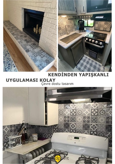 Trendpoint 3d 30 30cm Mutfak Tezgah Arkası Kaplama Pvc Kendinden Yapışkanlı Seramik Görünümlü Banyo