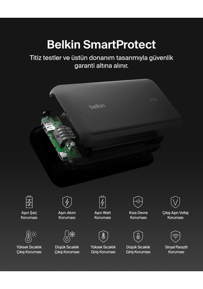 Belkin Taşınabilir Şarj Cihazı, 20k Entegre Kablolu Taşınabilir G