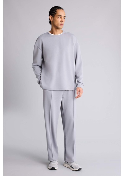 Defacto Boxy Fıt Skuba Dalgıç Kumaş Sweatshirt G6288ax25wngr445 Gri-gr445