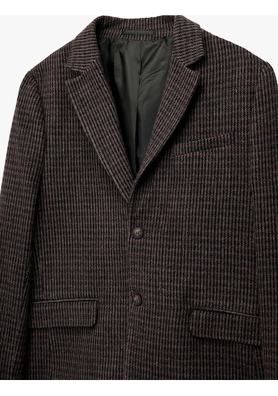 Koton Uzun Kollu Yün Karışımlı Düğmeli Cepli Kruvaze Yaka Blazer Ceket Kahverengi Desenli 7wam50003hw Koton Uzun Kollu Yün Karışımlı Düğmeli Cepli Kruvaze Yaka Blazer Ceket Kahverengi Desenli 7wam50003hw