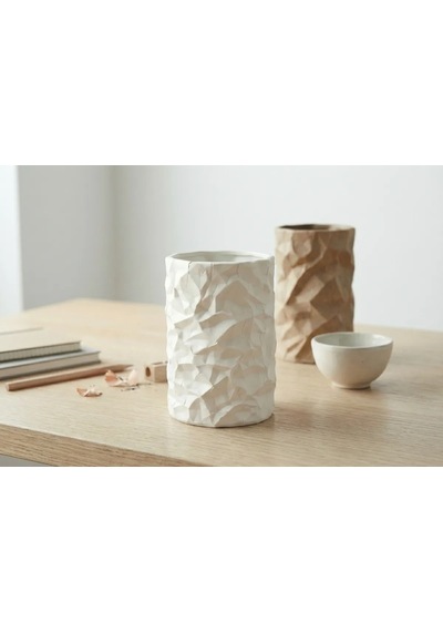 Buradabulabilirsin 3d Baskı Buruşuk Kağıt Görünümlü Kalemlik Modern Masaüstü Organizer Dokulu Kalem Tutucu 10 Cm - Beyaz Bbz