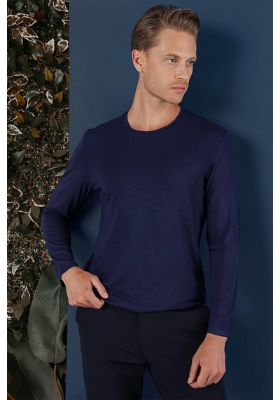 Efor Ts 870 Slim Fit Lacivert Spor T-shirt Lacivert