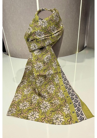 Cardion Lunira Silk Pamuk İpek Şal Sweet Line Hardal
