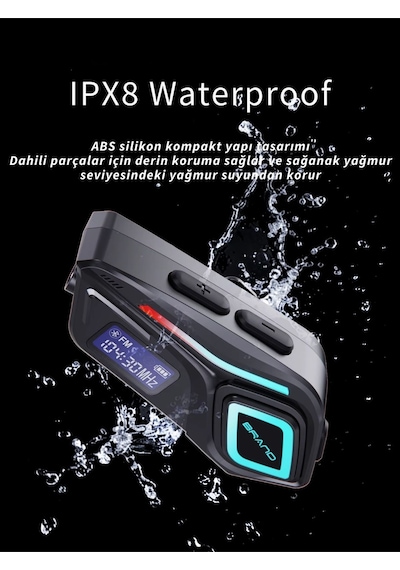 Wearfitpro K08 Led Fenerli İntercom Bluetooth Motosiklet Kask Kulaklığı İntercom Kulaklık