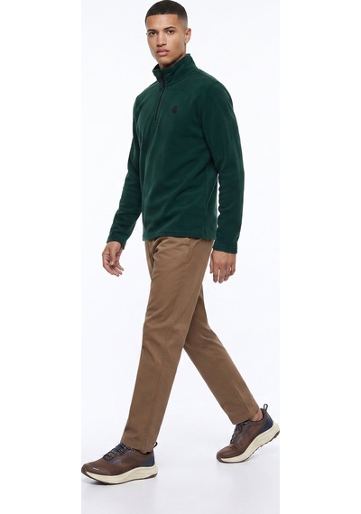 Discovery Expedition D5wm-swt3300 Yeşil Fermuarlı Basic Erkek Polar Sweatshırt Koyu Yeşil