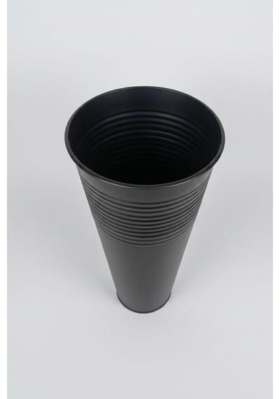 Uzun Metal Saksı & Vazo - 40 Cm Ofis Ve Ev İçin Modern Çok Amaçlı Saksılık 21x11/40 Cm Siyah