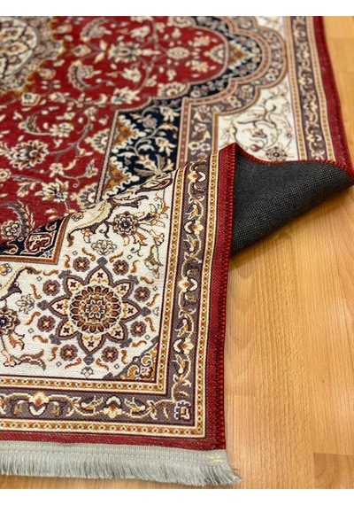 Tebriz Esintili Bitkisel Motifli 160 X 230 Dijital Baskı Halı Bordo