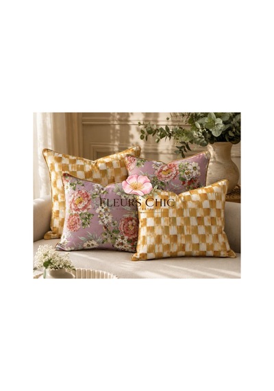 Purple Flowers Runner Ve Kırlent Seti Özel Seri Mor