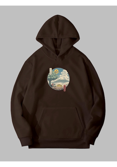 Harmandar Üç İplik Totoro Baskılı Unisex Kahverengi Kanguru Cepli Kapüşonlu Sweatshirt Hoodie Totorokahverengisweat Harmandar Üç İplik Totoro Baskılı Unisex Kahverengi Kanguru Cepli Kapüşonlu Sweatshirt Hoodie Totorokahverengisweat