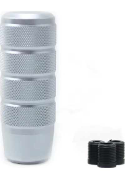 Premium Alüminyum Vites Topuzu Universal, Spor Görünüm, Gümüş Gümüş