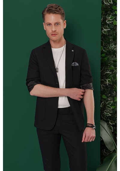 Efor C 639 Slim Fit Siyah Spor Ceket Siyah