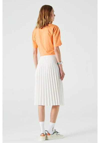 Lacoste Women's Pleated Skirt Pileli Kadın Etek Beyaz