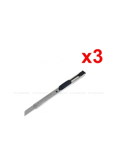 Metal Dar Maket Bıçağı İnce Falçata 9mm 3 Adet