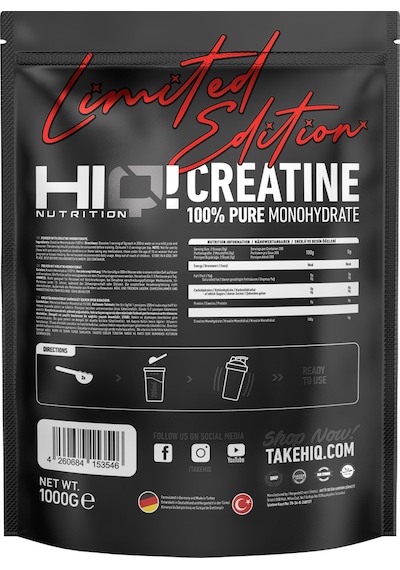 Hıq Creatine Monohydrate 1000g Unflavored - Limited Edition