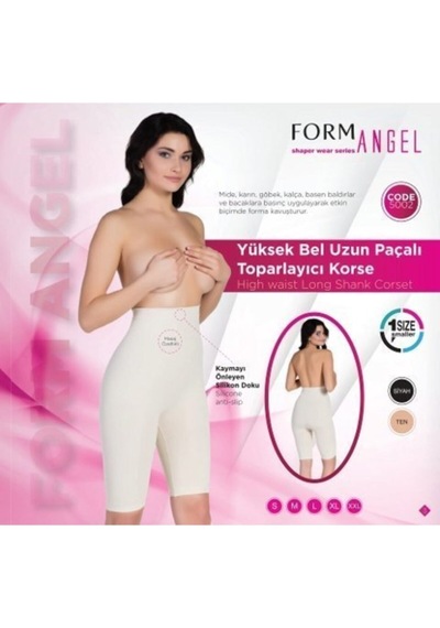 Form Angel 5002 Yüksek Bel Paçalı Korse Ten