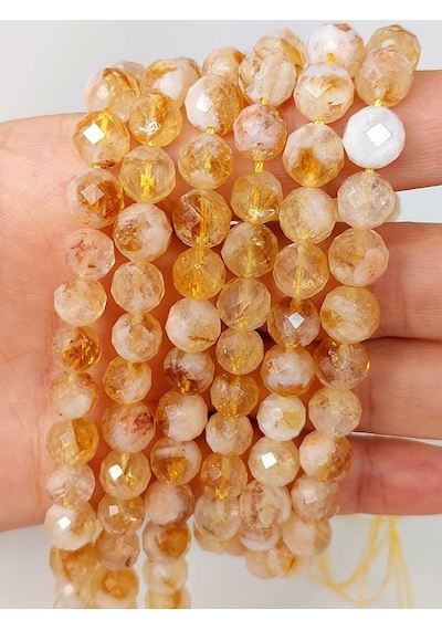 Sitrin Taşı Faset Kesim 8mm Unisex Bileklik 42550-tek Çok Renkli