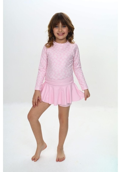 My Kids Wear Etek Detaylı Kız Çocuk Mayo Mor