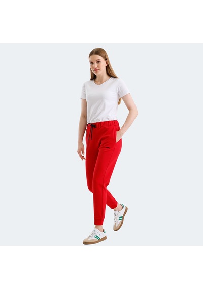Slazenger VETERAN Kadın Cepli Kırmızı Eşofman Altı