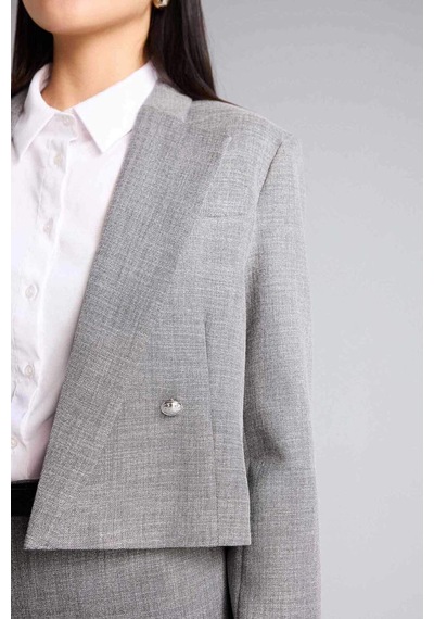 Defacto Boxy Fıt Ceket Yaka Blazer Ceket G8903ax26spgr394 Gri-gr394