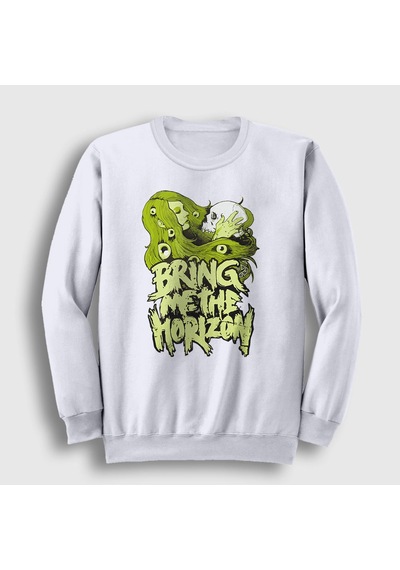 Presmono Unisex Green Bring Me The Horizon Sweatshirt Beyaz