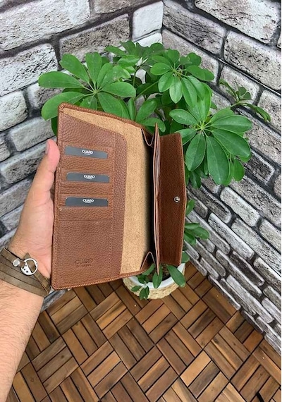 Guard Taba Telefon Girişli Hakiki Deri Kadın Cüzdanı P2223 Taba