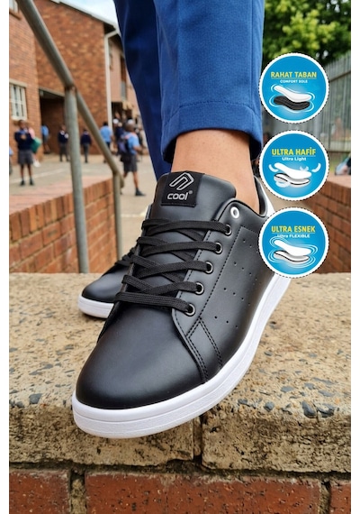 Cool Unisex Siyah-beyaz Günlük Sneaker Spor Ayakkabı Rahat Casual Model Ursula G Siyah - Beyaz