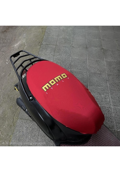 Momo Kırmızı Penye Motorsiklet Sele Kılıfı 1.kalite Likrali Penye Yıkanabilir